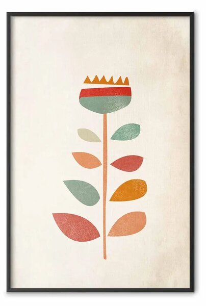 Poster: Regina dei fiori - pianta astratta creata con figure colorate