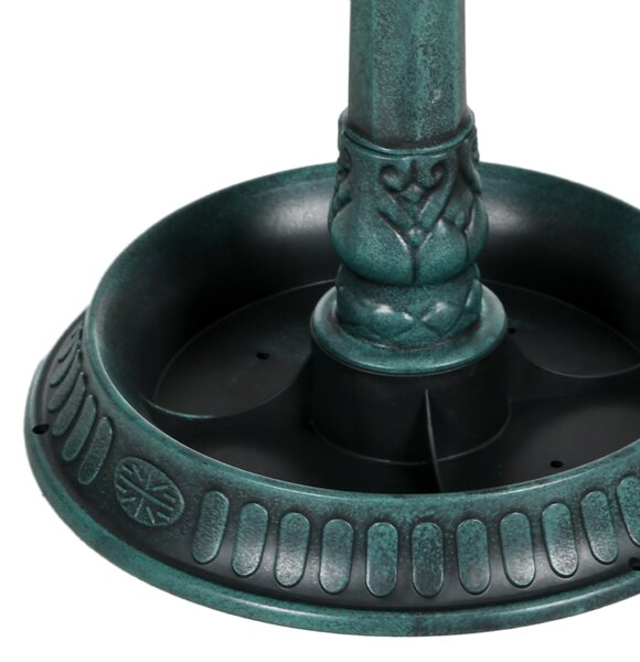 Outsunny Bagno per uccelli abbeveratoio antico 81 cm con base fioriera, mangiatoia e vasca per uccelli su piedistallo, bronzo verde | Aosom Italy