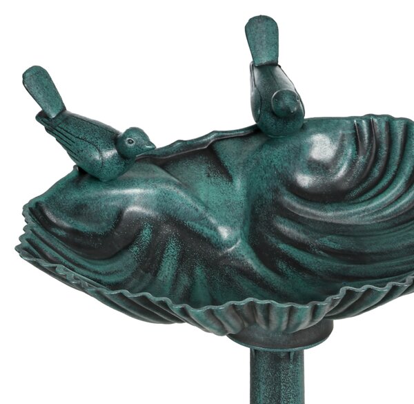 Outsunny Bagno per uccelli abbeveratoio antico 81 cm con base fioriera, mangiatoia e vasca per uccelli su piedistallo, bronzo verde | Aosom Italy