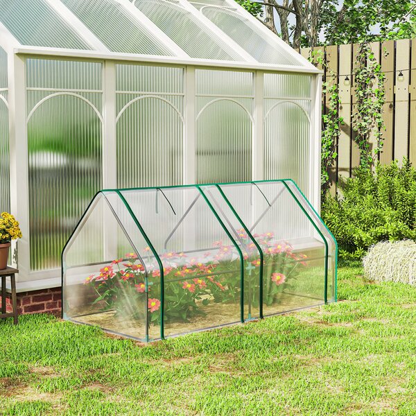 Outsunny Serra con finestra a cerniera, serra in teli resistente all'inverno in acciaio 180 x 90 x 90 cm Trasparente | Aosom Italy