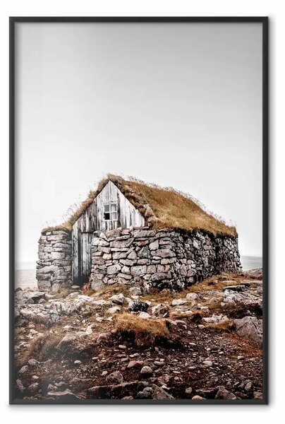 Poster: Rifugio di pietra - architettura in pietra con cielo
