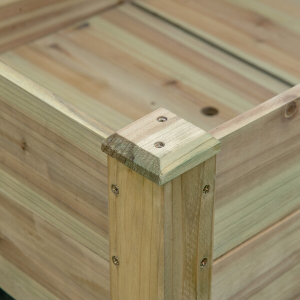 Outsunny Fioriera rialzata con Ripiano di Stoccaggio in Legno, Aiuola quadrata su piedi rialzata, 113 x 56 x 84 cm, verde | Aosom Italy