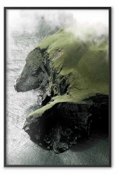Poster: Matrimonio di mare e terra - mare e scogli su isola verde
