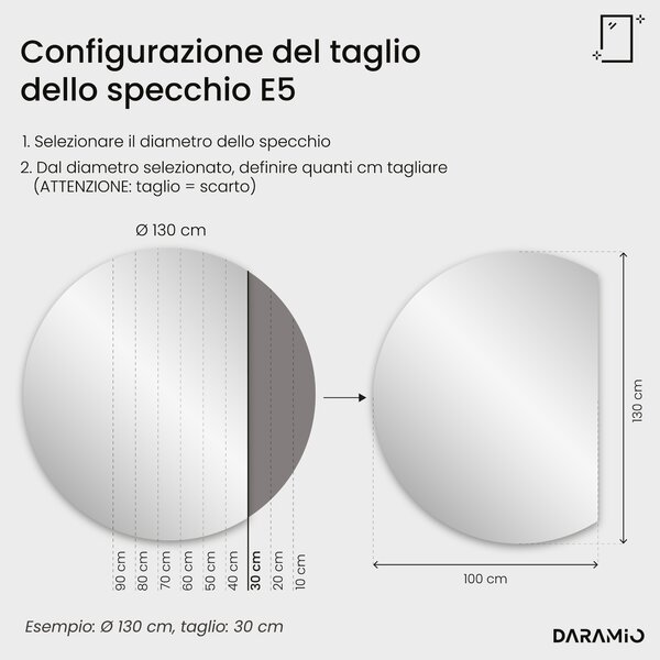Specchio rotondo con luce LED E5