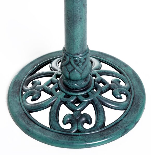 Outsunny Abbeveratoio da Giardino per Uccelli da Esterno con Design Fleur-de-lis e Finitura Invecchiata, Leggero e Resistente, Verde | Aosom Italy