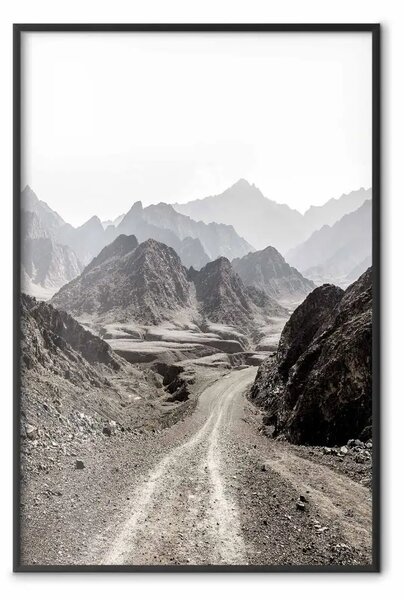 Poster: Sentiero attraverso le montagne - paesaggio strada e rocce