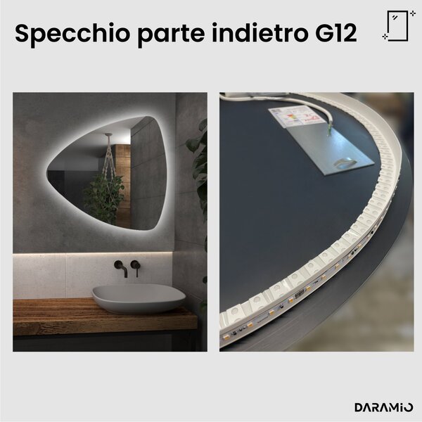 Specchio atipico con luce LED G12
