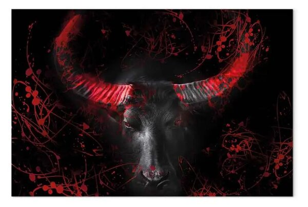 Quadro su tela Toro infuriato verticale - prima variante - astratto