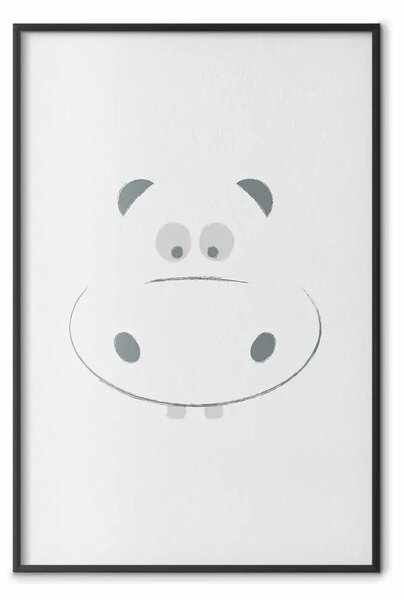 Poster: Ippopotamo gioioso - animale con faccia divertente