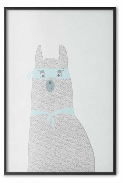 Poster: Lama misteriosa - animale divertente con nastri