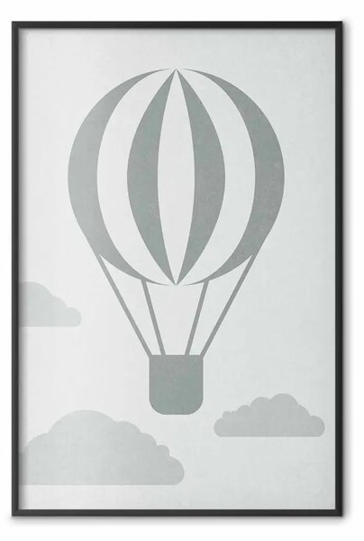 Poster: Viaggio mongolfiera - mongolfiera su paesaggio celeste