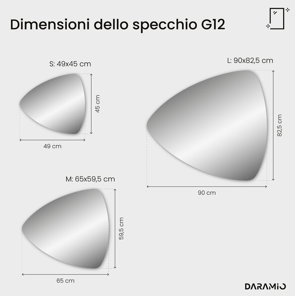 Specchio atipico con luce LED G12
