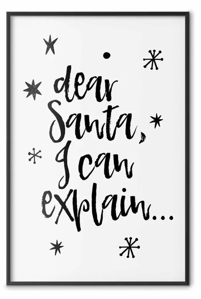 Poster: Caro Babbo Natale, posso spiegare... - scritte natalizie su chiaro