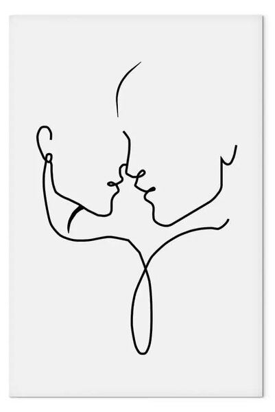 Quadro su tela Sguardo comune verticale - line art di figure d'amore