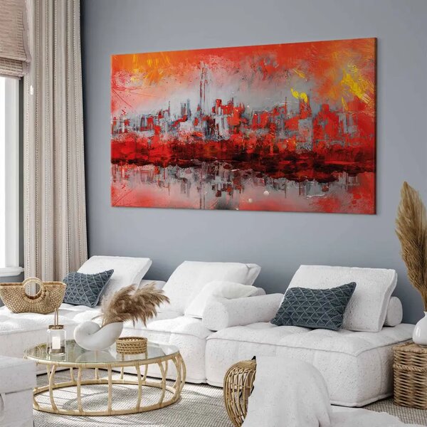 Tramonto a New York II - New York come paesaggio artistico dipinto con pennellate