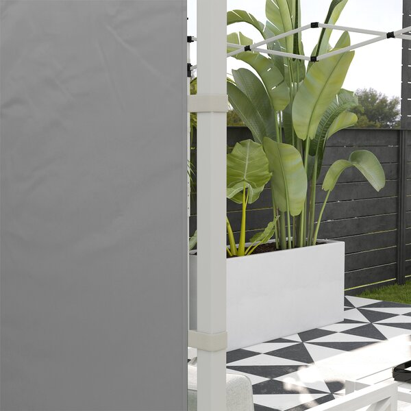 Outsunny Tende per gazebo, set da 2, per gazebo da giardino 3x6m o 3x3m, con finestre e porte, Grigio chiaro | Aosom Italy