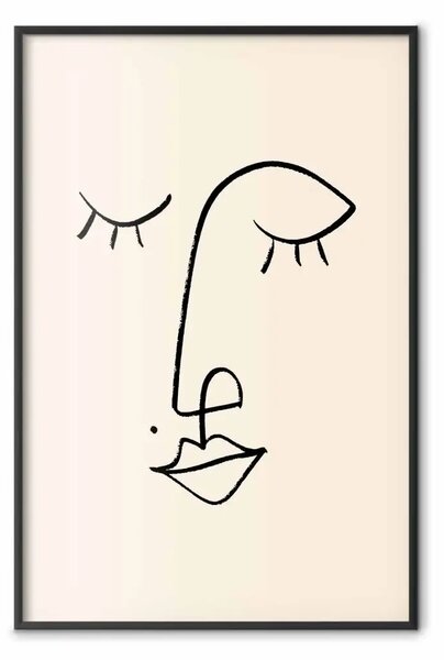 Poster: Neo malizioso - line art volto su sfondo chiaro