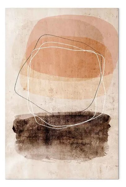 Quadro su tela Movimento rotativo verticale - figure lineari in stile boho