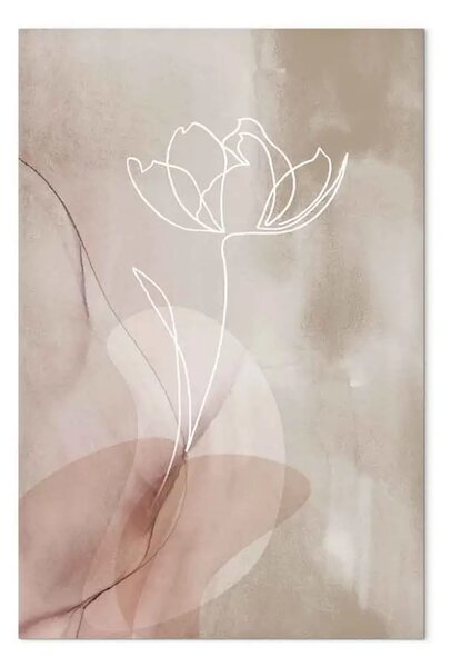 Quadro contemporaneo Traccia divenire - lineart floreale