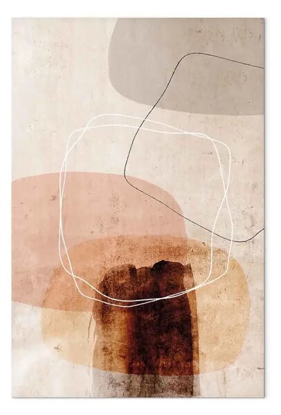 Quadro contemporaneo Movimento inverso verticale - lineart di figura astratta