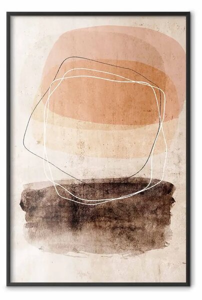 Poster: Movimento rotatorio - line art astratto di figure geometriche colorate