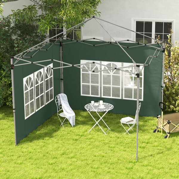 Outsunny Pareti Laterali per Gazebo 3 x 3 / 3 x 4 m 2 Pannelli in Tessuto Oxford 295x195 cm con Finestra per Feste Verde | Aosom Italy