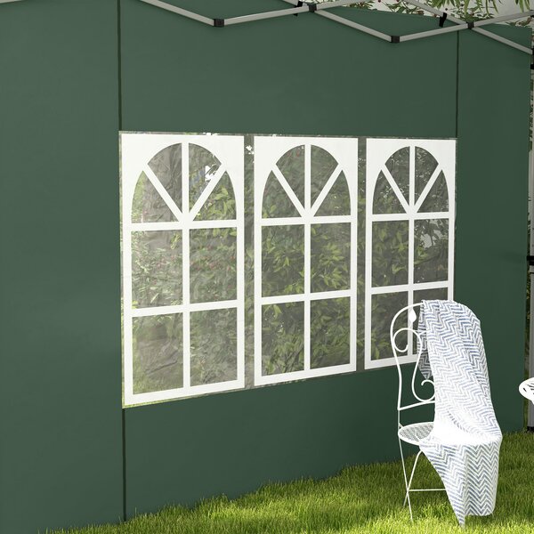 Outsunny Pareti Laterali per Gazebo 3 x 3 / 3 x 4 m 2 Pannelli in Tessuto Oxford 295x195 cm con Finestra per Feste Verde | Aosom Italy