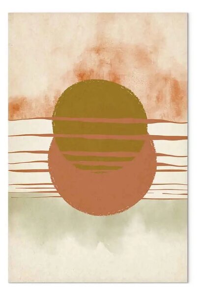 Quadro Tramonto astratto - stile Japandi con ruote