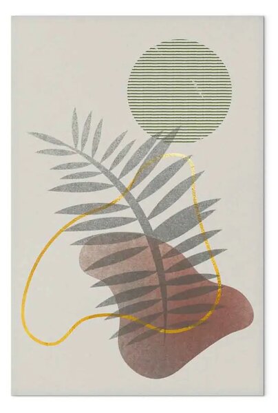 Quadro contemporaneo Ombra della foglia di palma - Astrazione con forme geometriche