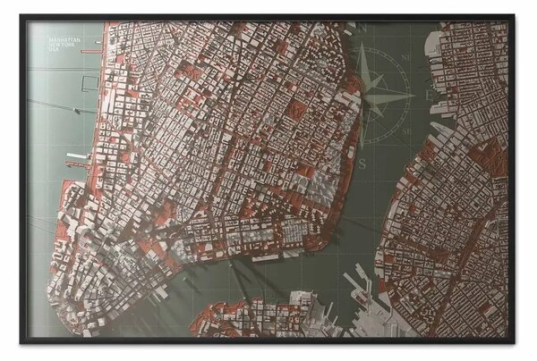 Poster: Incontriamoci a Manhattan - mappa di una parte della città di New York