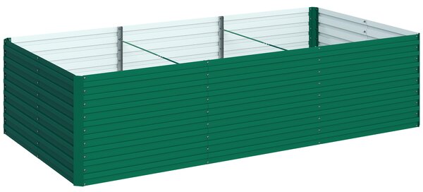Outsunny Fioriera rialzata rettangolare galvanizzata per esterno - fondo aperto - 240 x 120 x 60 cm, verde | Aosom Italy