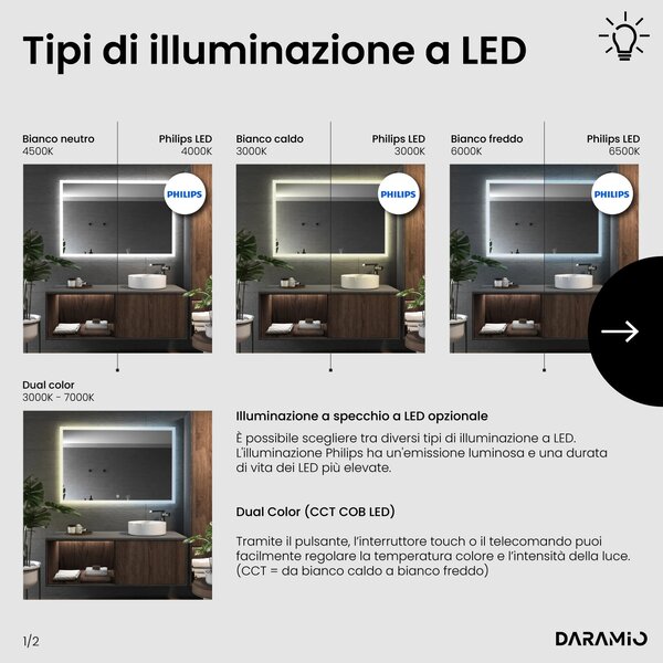 Specchio con luce LED F5