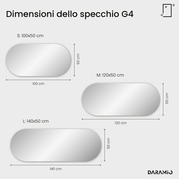 Specchio atipico con luce LED G4
