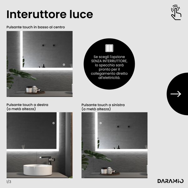 Specchio con luce LED F5
