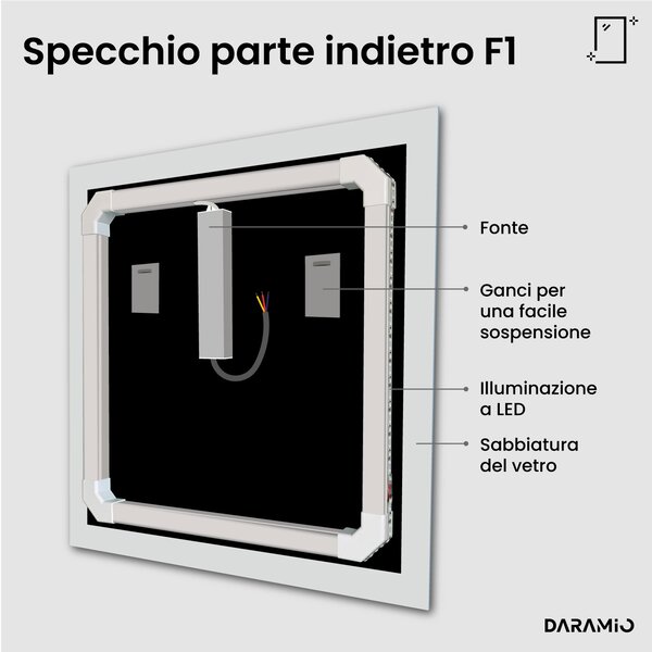 Specchio con luce LED F1