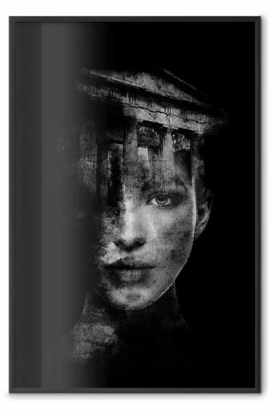 Poster: Architettura femminile - ritratto di volto femminile in tema astratto