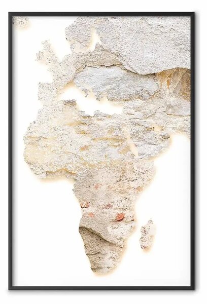 Poster: Continente caldo - texture parete forma Africa
