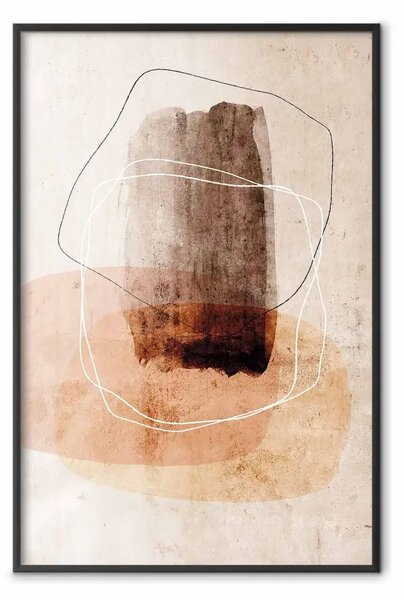 Poster: Cerchio dei desideri - line art e figure geometriche in tema astratto