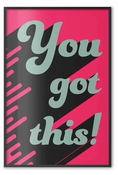 Poster: Ce la farai! - scritte grigie in inglese su sfondo rosa intenso