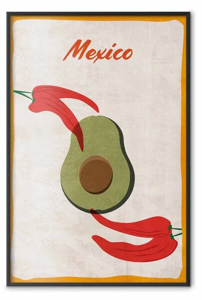 Poster: Specialità messicane - peperoncino rosso e avocado