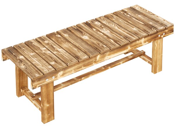 Outsunny Panca da giardino, panca, per 2 persone, rustica, 110 x 38 x 35 cm, Marrone scuro | Aosom Italy