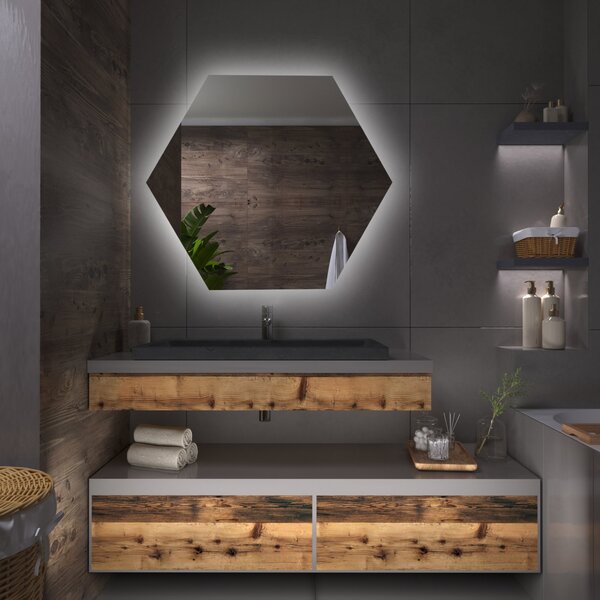 Specchio atipico con luce LED G10