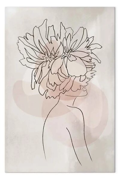 Quadro su tela Fiori di Sofia verticale - lineart astratto di donna