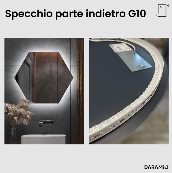 Specchio atipico con luce LED G10