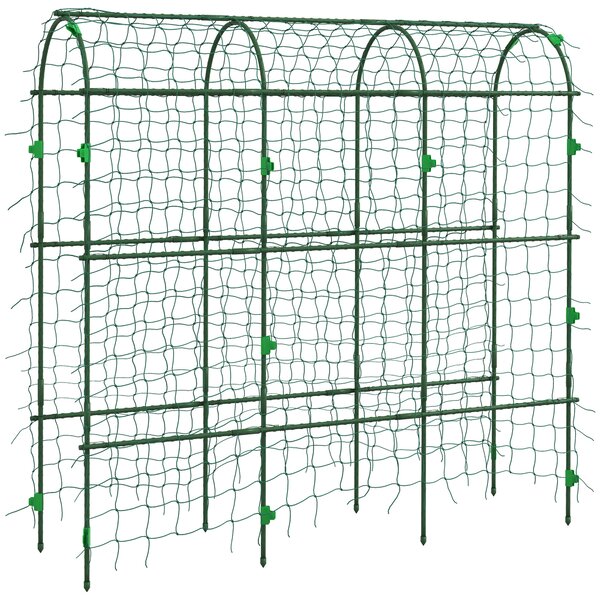 Outsunny Grande arco rampicante, rete protettiva per uccelli, montaggio semplice, metallo, 43 x 182 x 183 cm | Aosom Italy