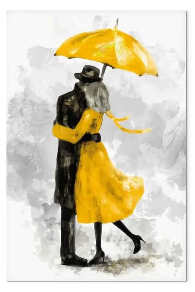 Quadro contemporaneo Sotto un ombrello giallo verticale