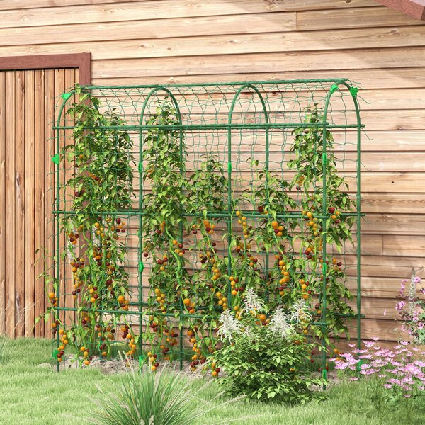 Outsunny Grande arco rampicante, rete protettiva per uccelli, montaggio semplice, metallo, 43 x 182 x 183 cm | Aosom Italy
