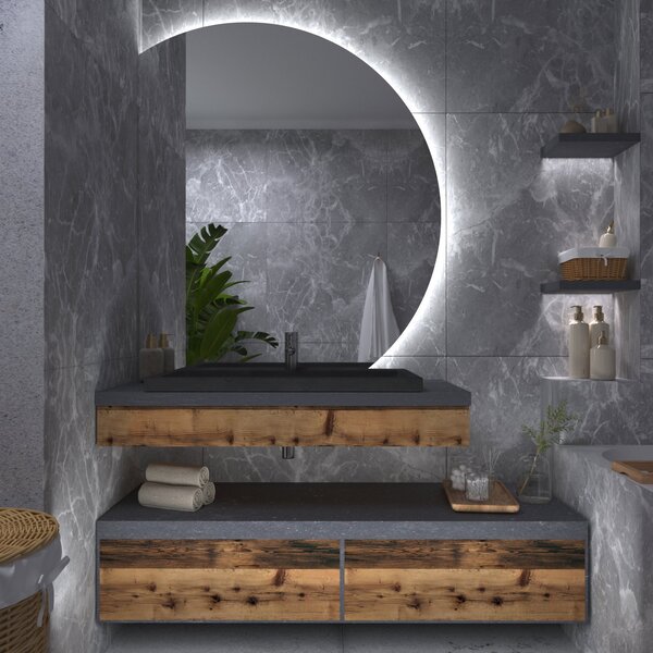 Specchio rotondo con luce LED E4