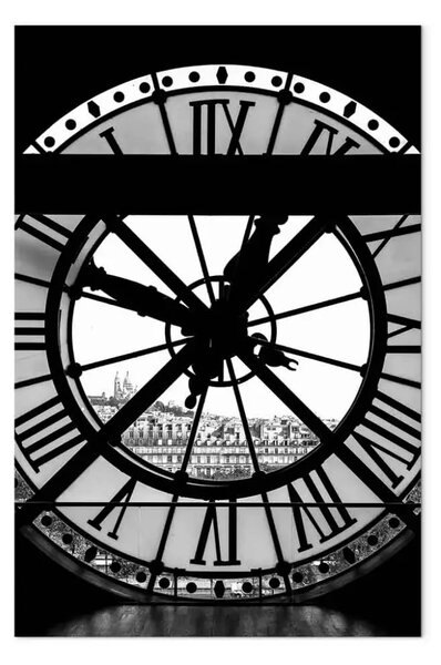 Quadro Orologio della Basilica Sacré-Cœur - Grafica in bianco e nero