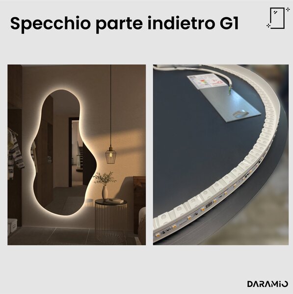 Specchio atipico con luce LED G1
